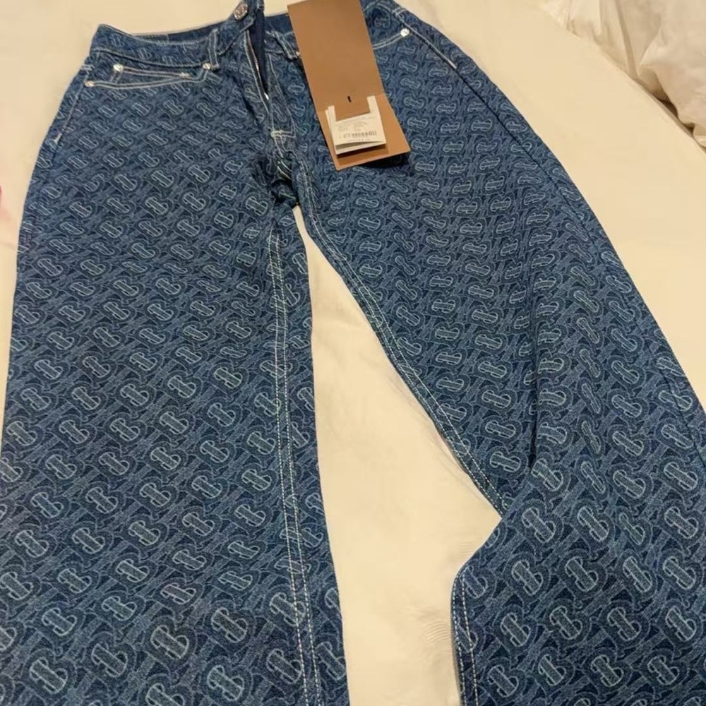 Burberry Blue Monogram Straight Leg Jeans